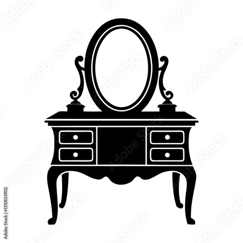 Dressing Table silhouette vector