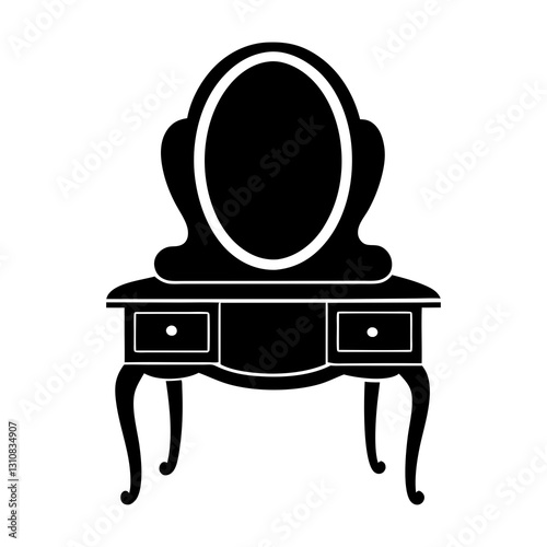 Dressing Table silhouette vector