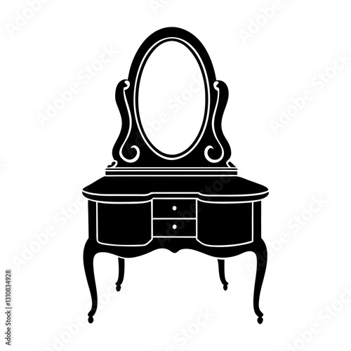 Dressing Table silhouette vector