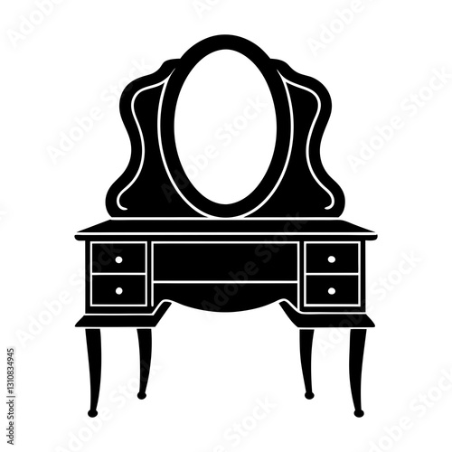 Dressing Table silhouette vector