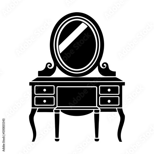 Dressing Table silhouette vector