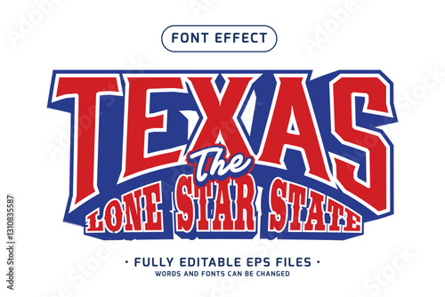 Texas Lone Star State 3D Text Effect