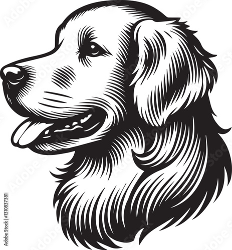 Wallpaper Mural black vector illustration of a dog head vector, dog head silhouette vector, dog head vector icon, dog head silhouette vector black and white Torontodigital.ca