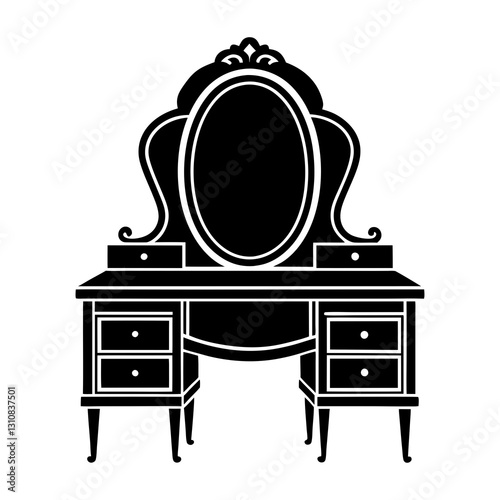 Dressing Table silhouette vector