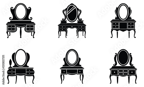 Dressing Table silhouette vector