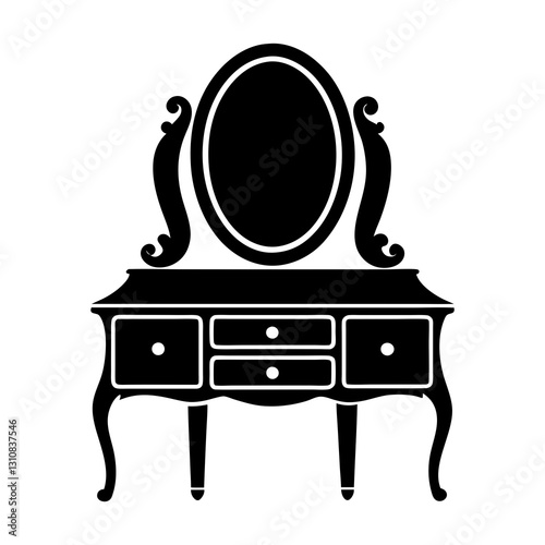 Dressing Table silhouette vector