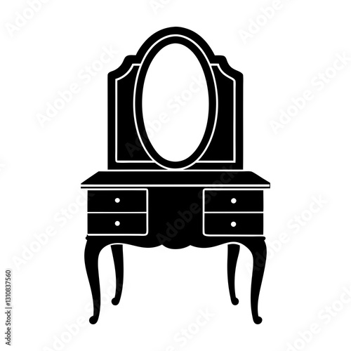 Dressing Table silhouette vector