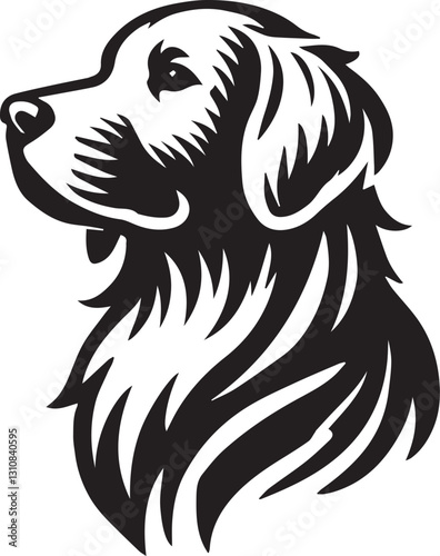 Wallpaper Mural black vector illustration of a dog head vector, dog head silhouette vector, dog head vector icon, dog head silhouette vector black and white Torontodigital.ca