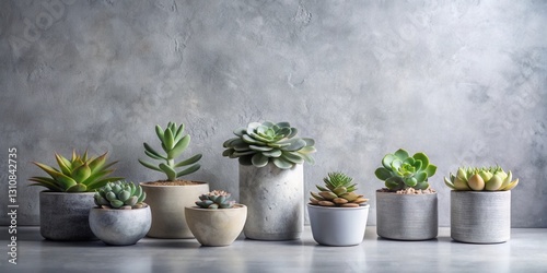 Wallpaper Mural A serene arrangement of succulents in various textured pots against a neutral backdrop Torontodigital.ca
