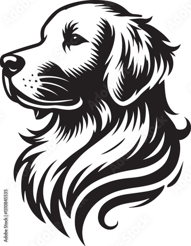 Wallpaper Mural black vector illustration of a dog head vector, dog head silhouette vector, dog head vector icon, dog head silhouette vector black and white Torontodigital.ca