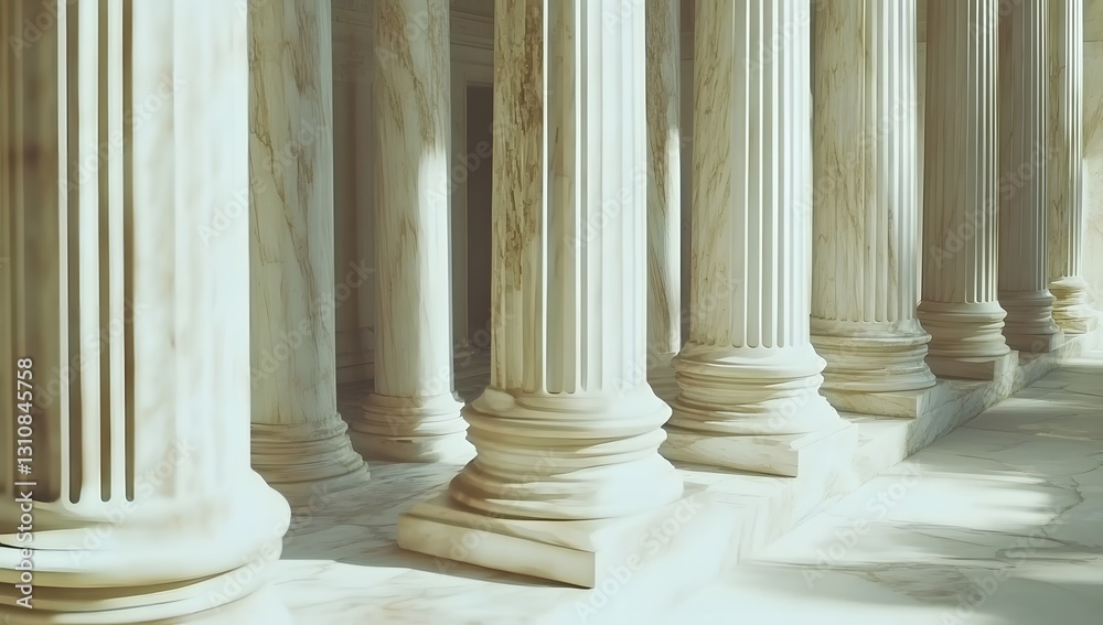 Ancient Columns in a Courthouse Hallway Ancient Columns in a Courthouse Hallway