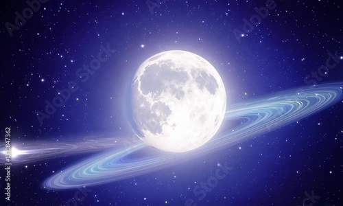 Beautiful view of the shining moon in outer space