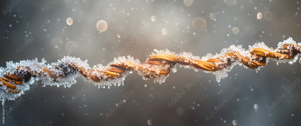 Snow Covered Pine Branch in Winter Wonderland with Dreamy Background Snow Covered Pine Branch in Winter Wonderland with Dreamy Background