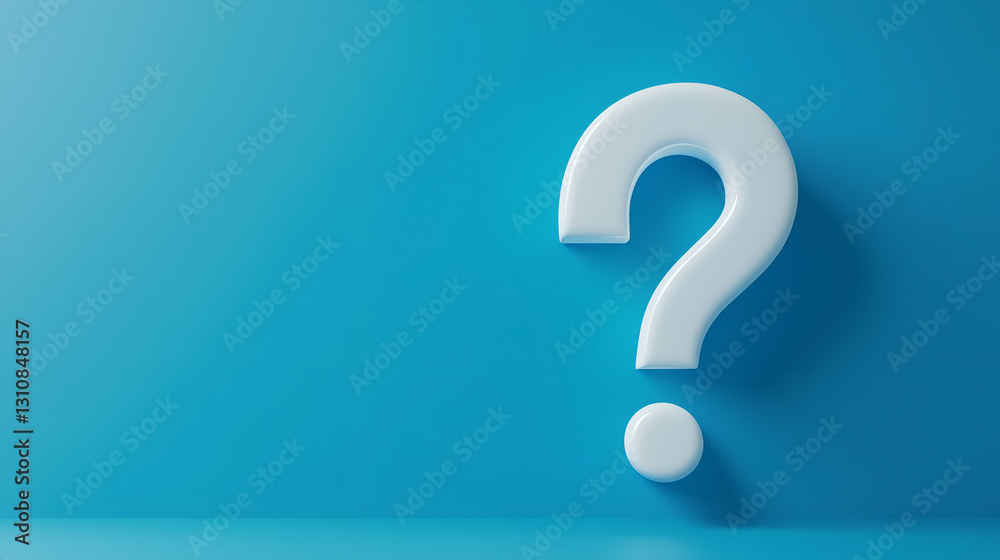 The Power of Inquiry A Clean, Modern 3D Question Symbol The Power of Inquiry A Clean, Modern 3D Question Symbol