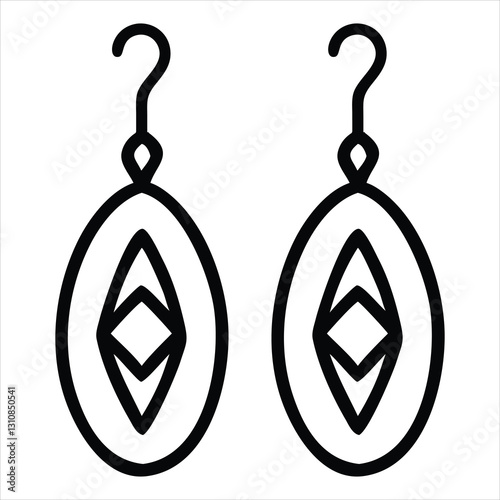 Elegant Geometric Earrings Clipart Collection for Creative Projects
