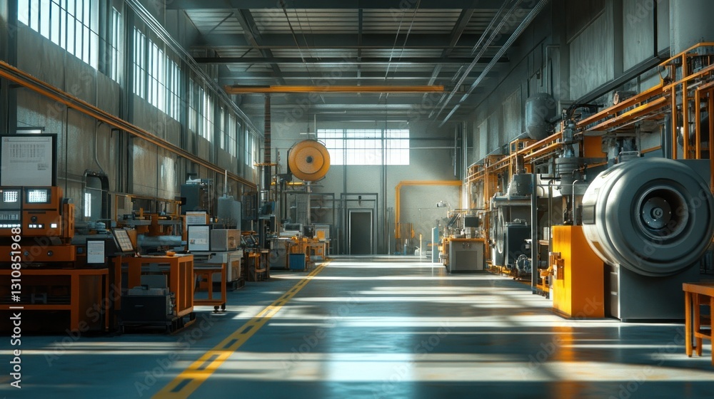 Fototapeta premium inside view of an industrial plant showcasing machinery equipment and infrastructure components highlighting engineering and manufacturing processes