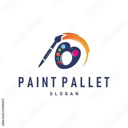 logo design paint palette board illustration concept design minimalist simple product brand template