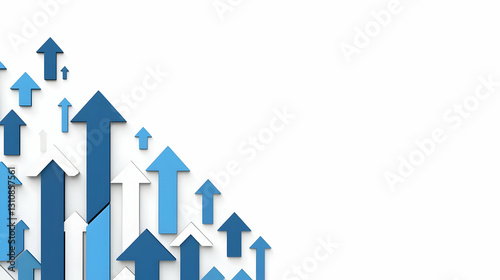 Blue and White Arrow Patterns Showing Growth and Progress in Design