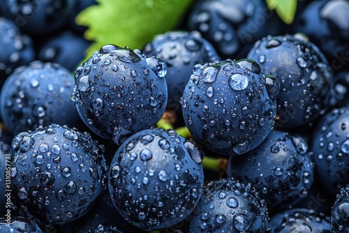 Wallpaper Mural Close-up of a Bunch of Ripe Grapes Glistening with Morning Dew in Natural Light Torontodigital.ca