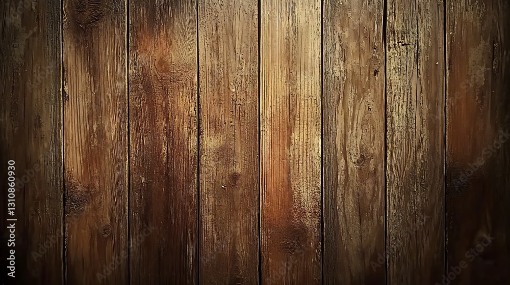 Fototapeta premium A close-up view of wooden planks with a rustic finish.