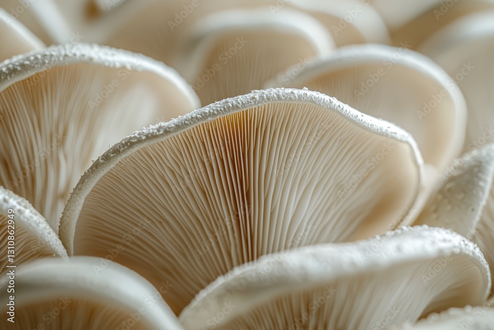 Close-Up of Fresh Mushrooms Capturing Their Natural Texture and Unique Patterns Close-Up of Fresh Mushrooms Capturing Their Natural Texture and Unique Patterns