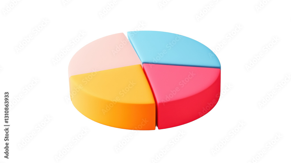 colorful pie chart isolated on white background colorful pie chart isolated on white background
