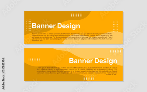 Banner two vibrant yellow banner designs featuring crisp white text.