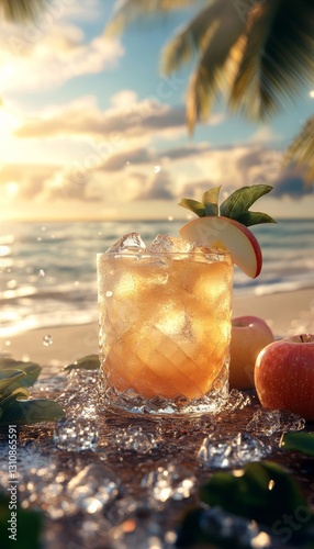 apple iced tea margarita in a short glass