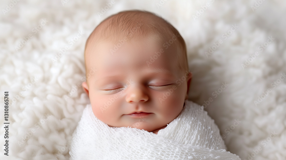 Newborn baby swaddled in white, a tender moment of pure innocence and new beginnings. Newborn baby swaddled in white, a tender moment of pure innocence and new beginnings.