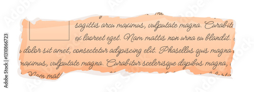 Torn old newspaper with text isolated on transparent background