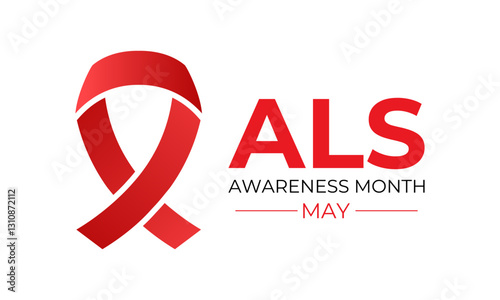 vector graphic of May is ALS Awareness Month, with the goal of raising awareness and driving research for the disease. Design for web banner, cards, prints, social media, poster, flyer and background 