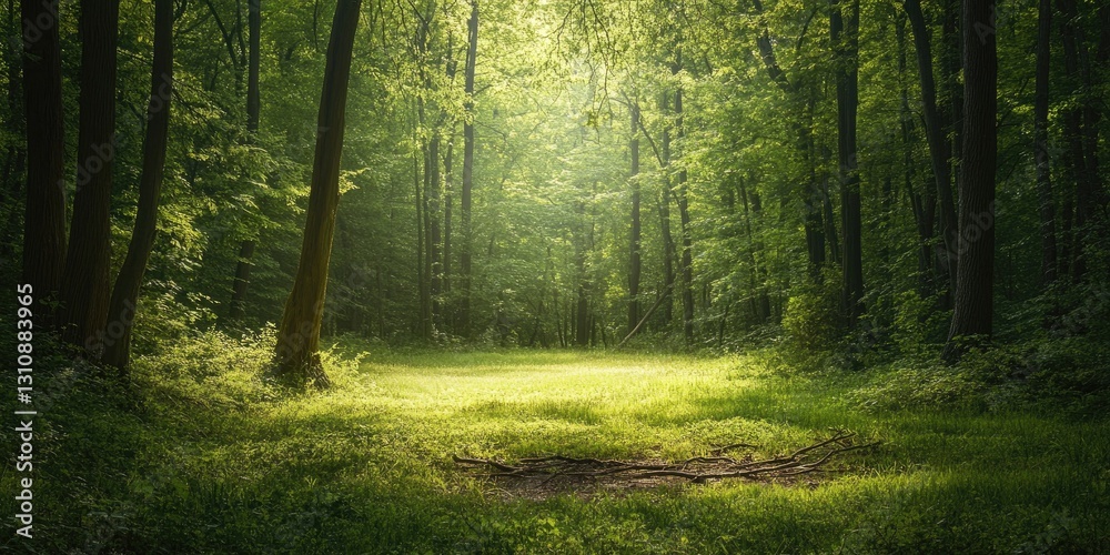 Obraz premium Sunlit Forest Glade