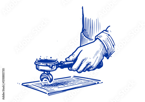 Barista hand drawn sketch illustration vector