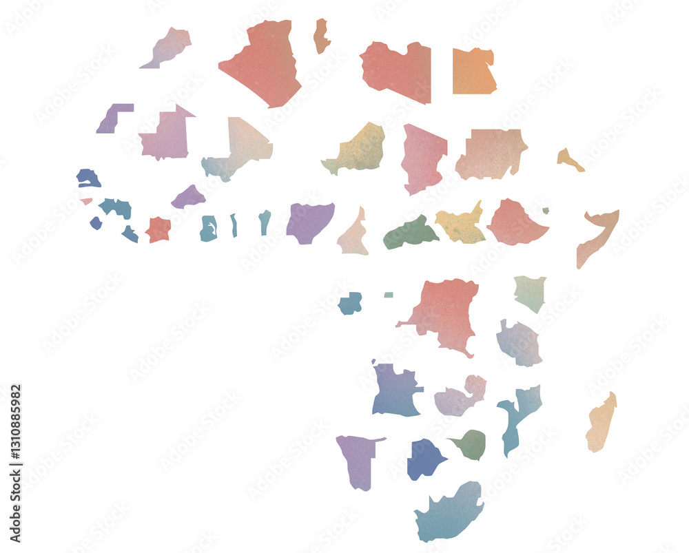 Obraz premium World map Africa version/colorful