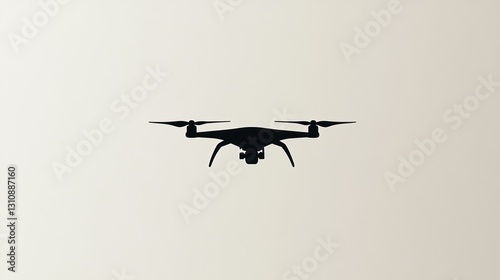 Drone aerial photography, clear sky background, technology