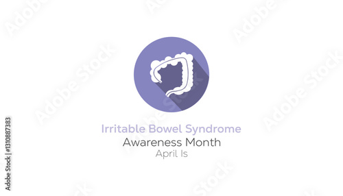 April is Irritable Bowel Syndrome Awareness Month. Vector template Design for banner, greeting card, poster, prints, social media post ,flyer , T shirt with background.
