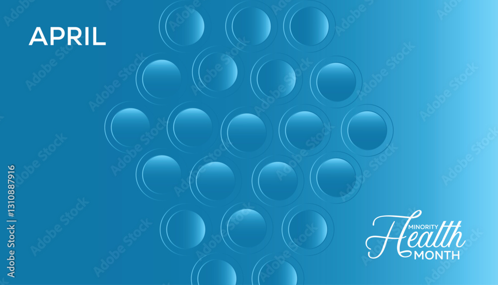 Fototapeta premium April is National Minority Health Month. Vector template Design for banner, greeting card, poster, prints, social media post ,flyer , T shirt with background.