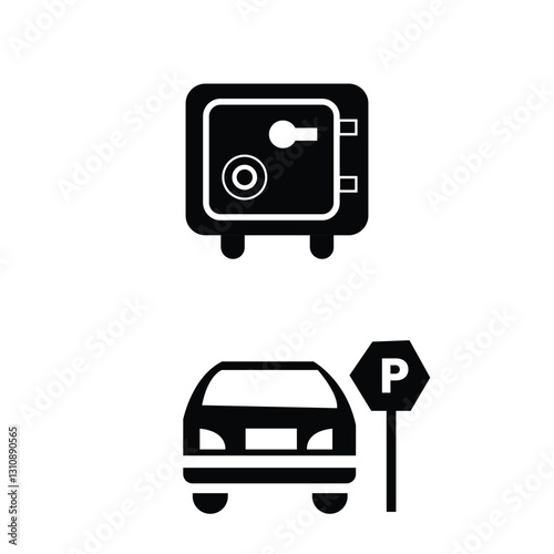 Intellectual property sign. Vector illustration isolated on a white background—set of bold and thin registered trademark icon.