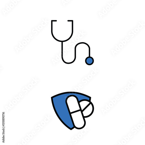 Healthcare - thin line vector icon set. Pixel perfect. Editable stroke. The set contains icons: Healthcare And Medicine, Doctor, Telemedicine, Medical Exam, Electrocardiography, First Aid, Ambulance