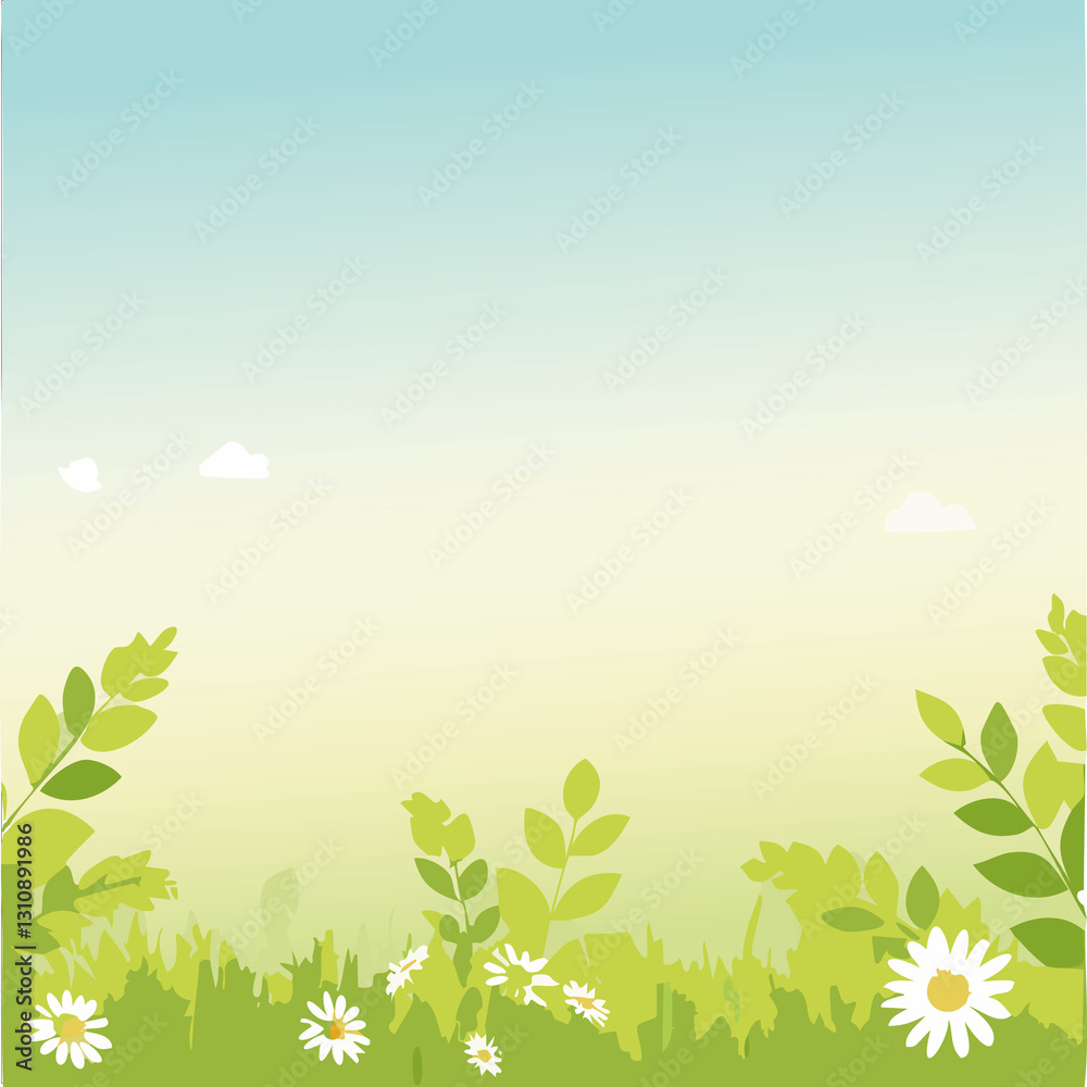 Obraz premium Print、さわやかな夏を感じさせるような透き通る壁紙、爽やかな風を感じる風景の画像