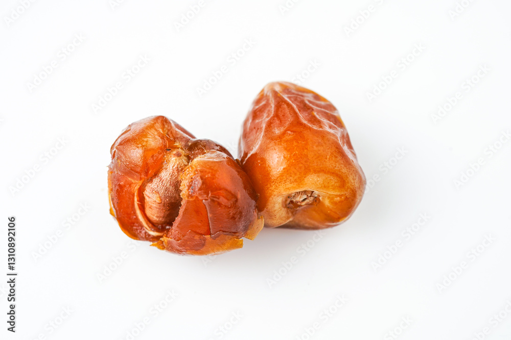 Dates fruit sukari or kurma sukari, isolated on white background Dates fruit sukari or kurma sukari, isolated on white background