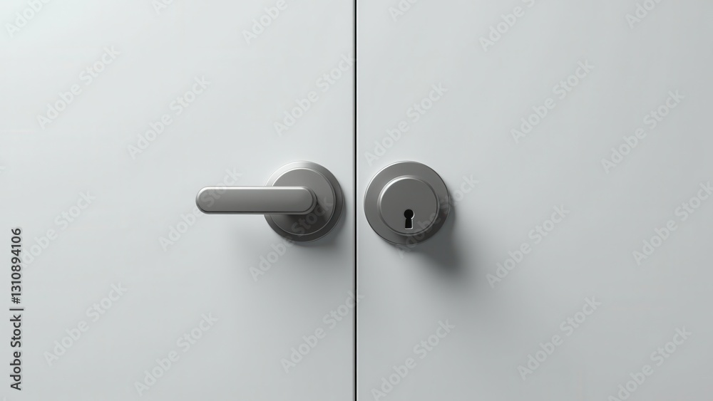 A padlock for cabinet with a sleek, modern design on a white background. A padlock for cabinet with a sleek, modern design on a white background.