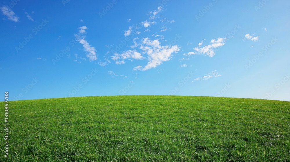Serene Green Hill Under a Vast Blue Sky Serene Green Hill Under a Vast Blue Sky