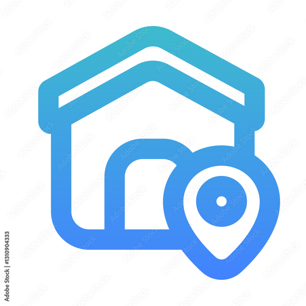 home address outline gradient style