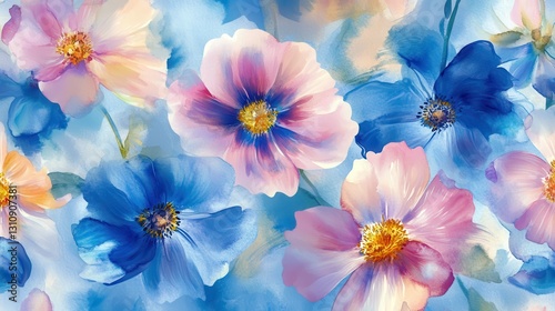 Watercolor Illustration set of Pink cosmos flowers on a white background,spring summer nature,Vibrant pink cosmos blooming,Children's card,banner,raindrops drawn by hand.