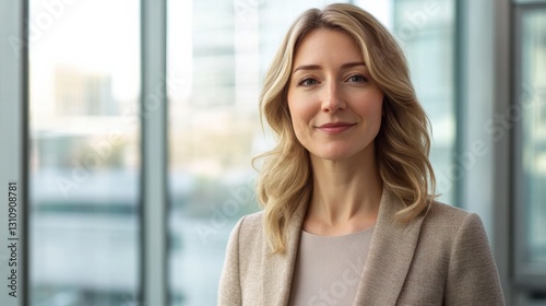 Confident Businesswoman Standing in Modern Office with Natural Light Free Download Confident Businesswoman Standing in Modern Office with Natural Light - GFXLoad