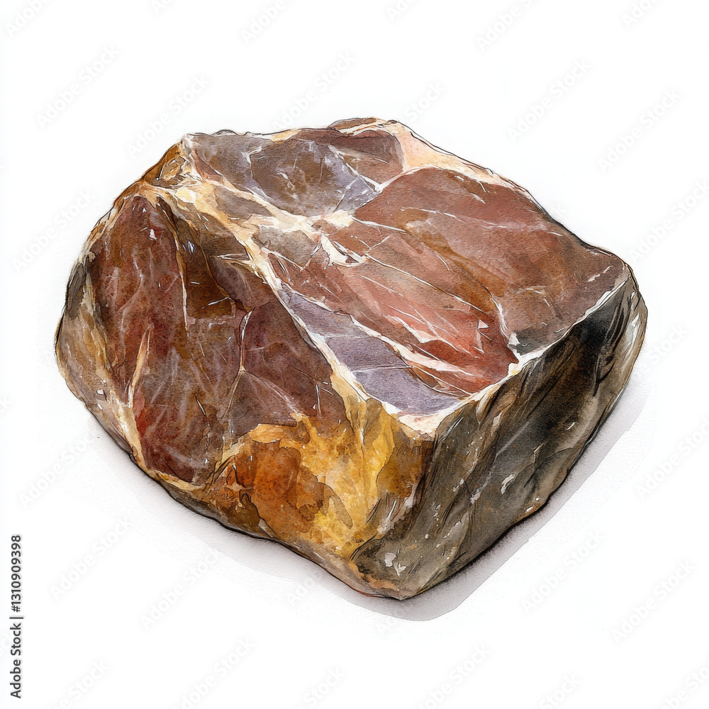 realistic illustration of textured rock with earthy tones and sharp edges