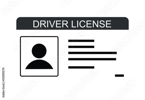 Driver License Icon Isolated on White Background - Vector Image