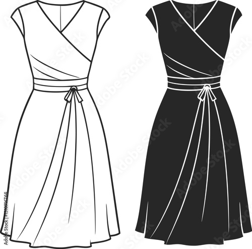 vector illustration of a fashion dress