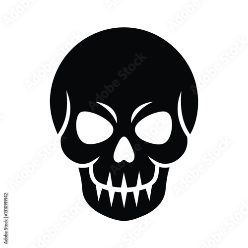 Skull Silhouette Vector Design.